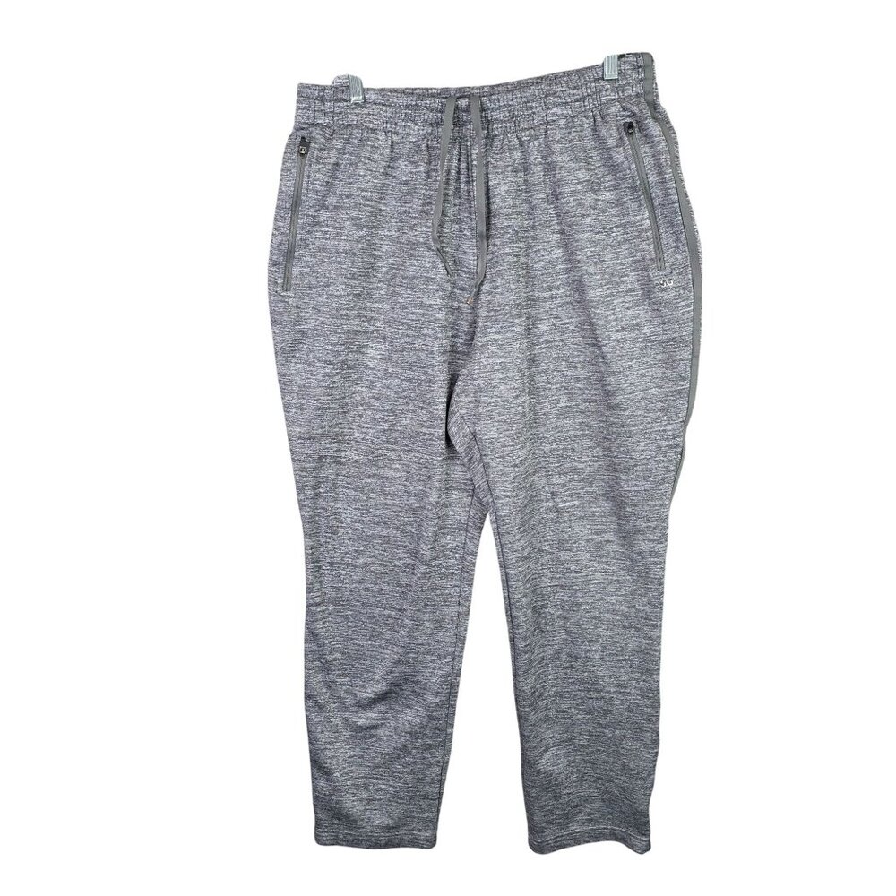 Mens DSG Gray Heather Jogger Pants Zipper Pockets Polyester Elastic Waist Size L